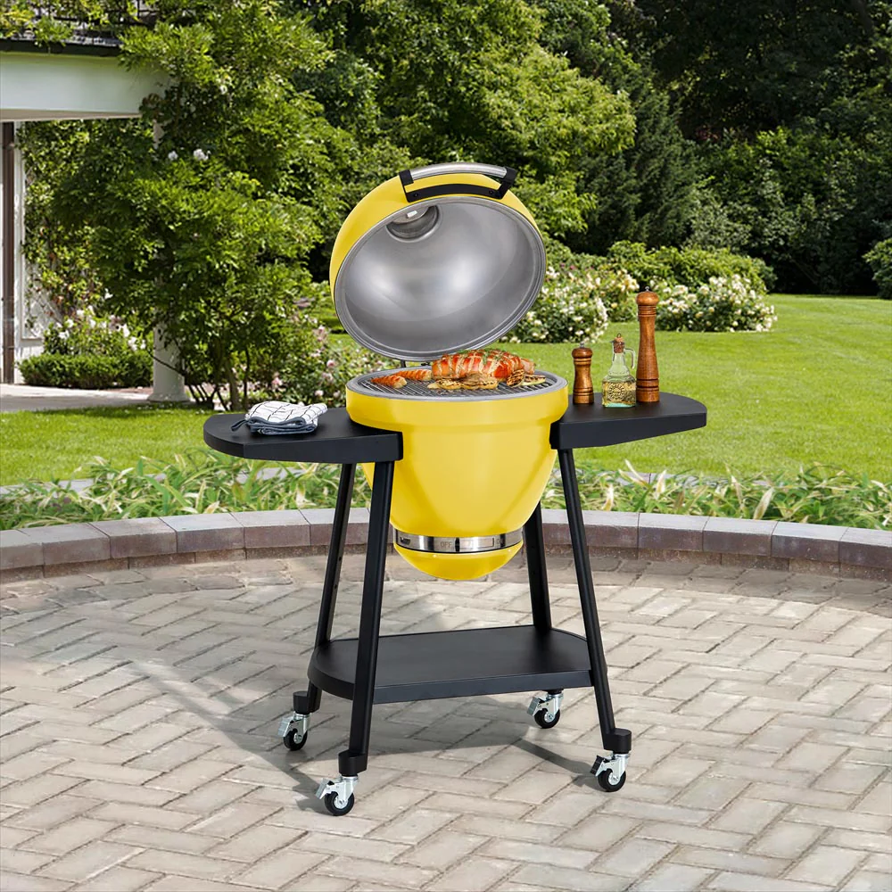 Pinnacle Egg-Shaped Charcoal Grill & Smoker 20" - Citron Yellow