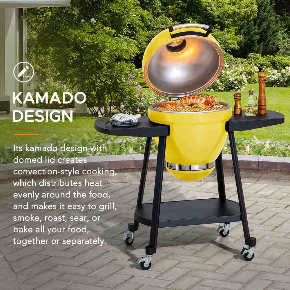 Pinnacle Egg-Shaped Charcoal Grill & Smoker 20" - Citron Yellow - Image 11