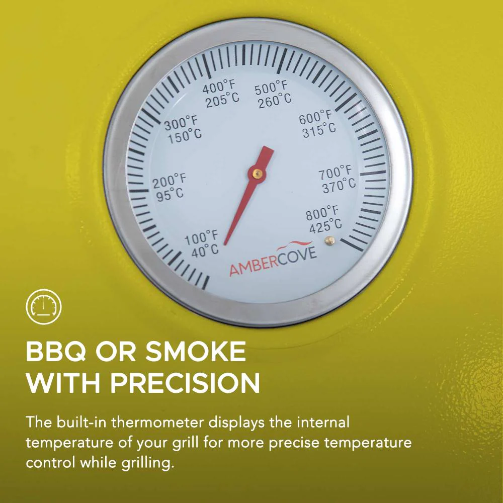 Pinnacle Egg-Shaped Charcoal Grill & Smoker 20" - Citron Yellow - Image 5