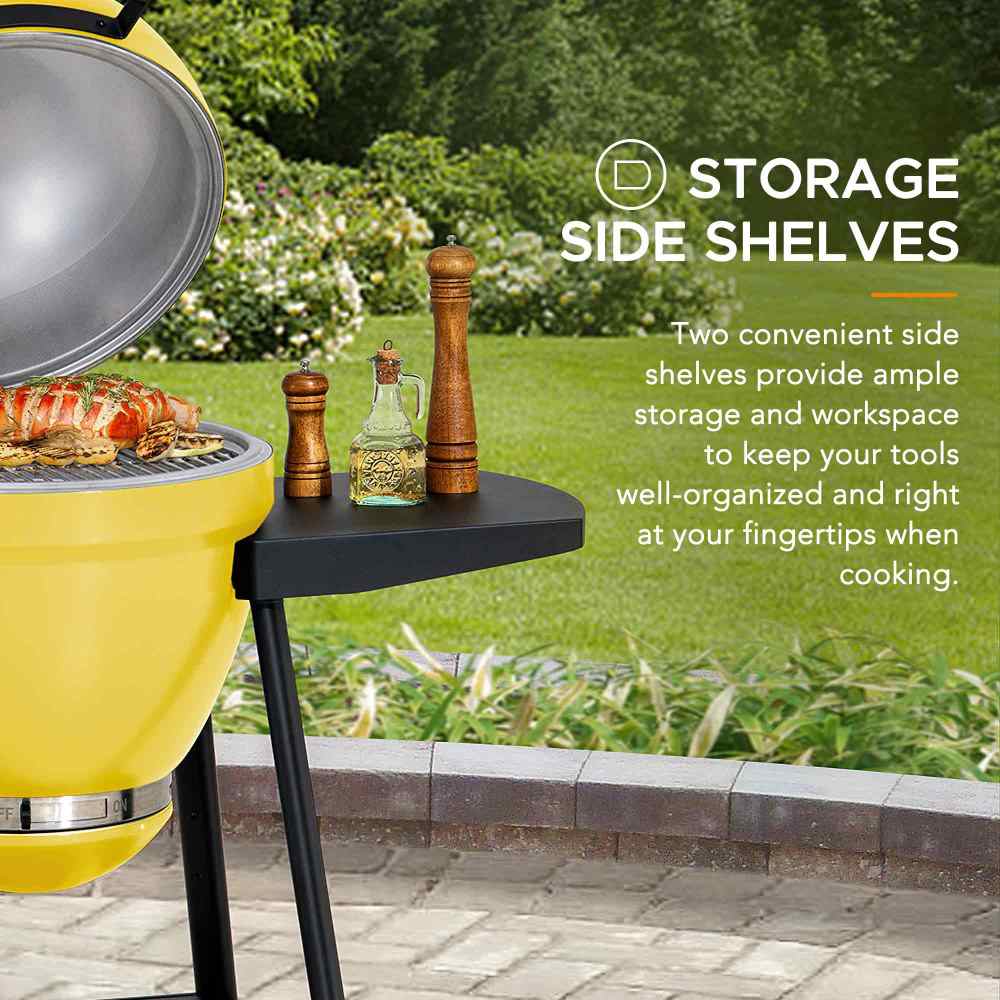 Pinnacle Egg-Shaped Charcoal Grill & Smoker 20" - Citron Yellow - Image 7