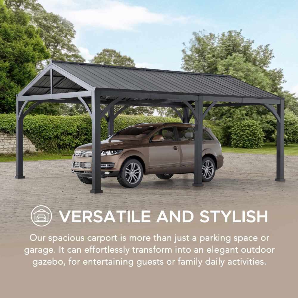 Armored Heavy-Duty Steel Carport, 20x14 - Image 11