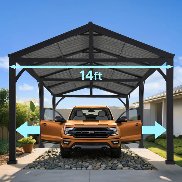 Armored Heavy-Duty Steel Carport, 20x14 - Image 4