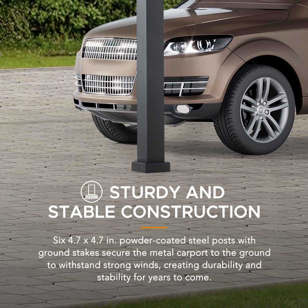 Armored Heavy-Duty Steel Carport, 20x14 - Image 6