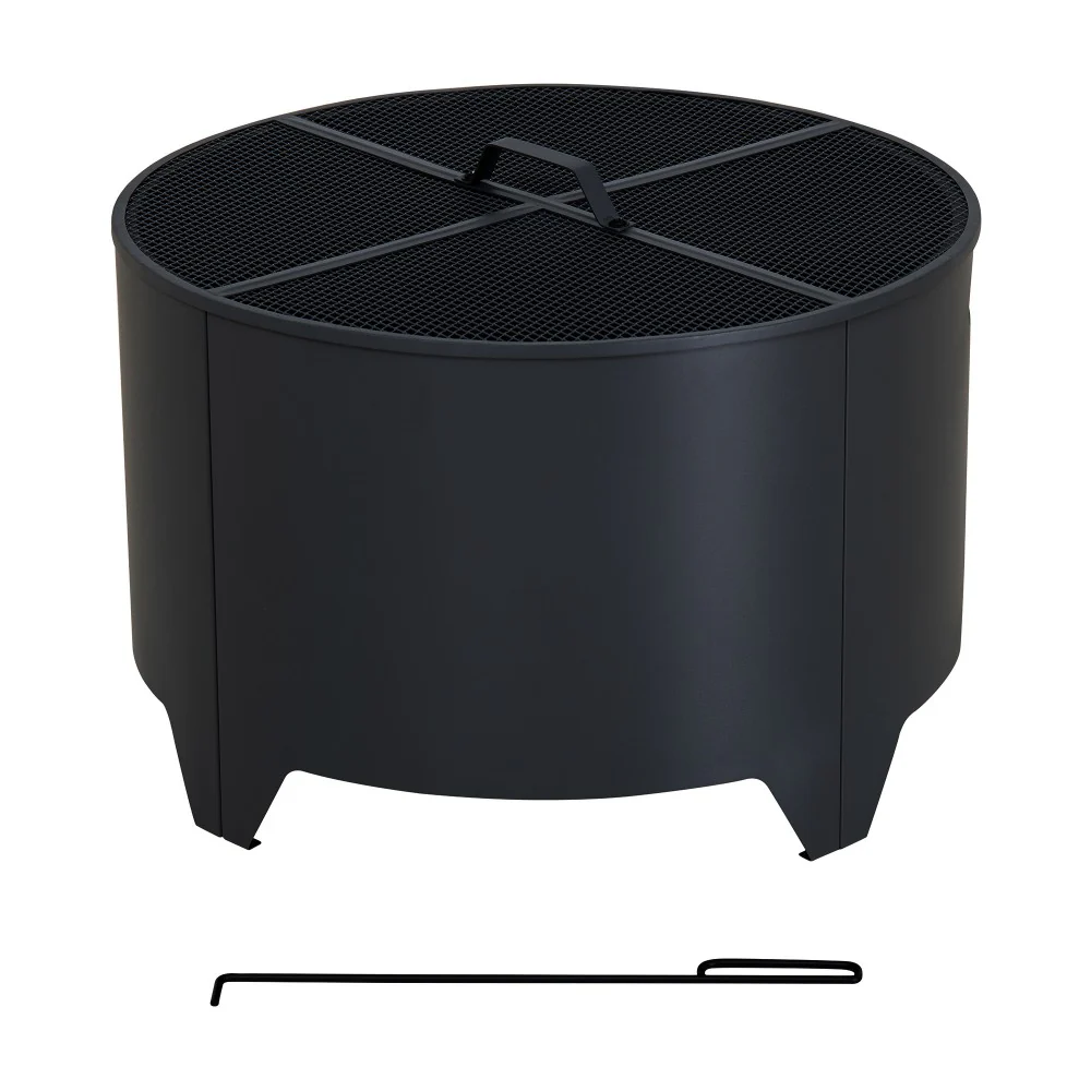 Forge Round Steel Wood Burning Fire Pit 26" - Black - Image 10