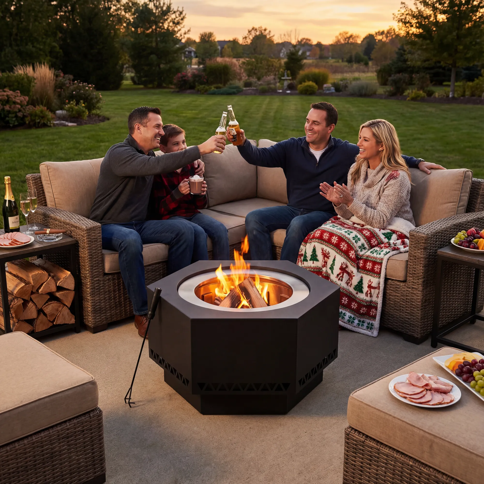 Vulcan Hexagon Smokeless Fire Pit 28" - Delta Pattern
