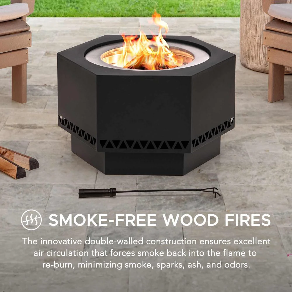 Vulcan Hexagon Smokeless Fire Pit 28" - Delta Pattern - Image 4