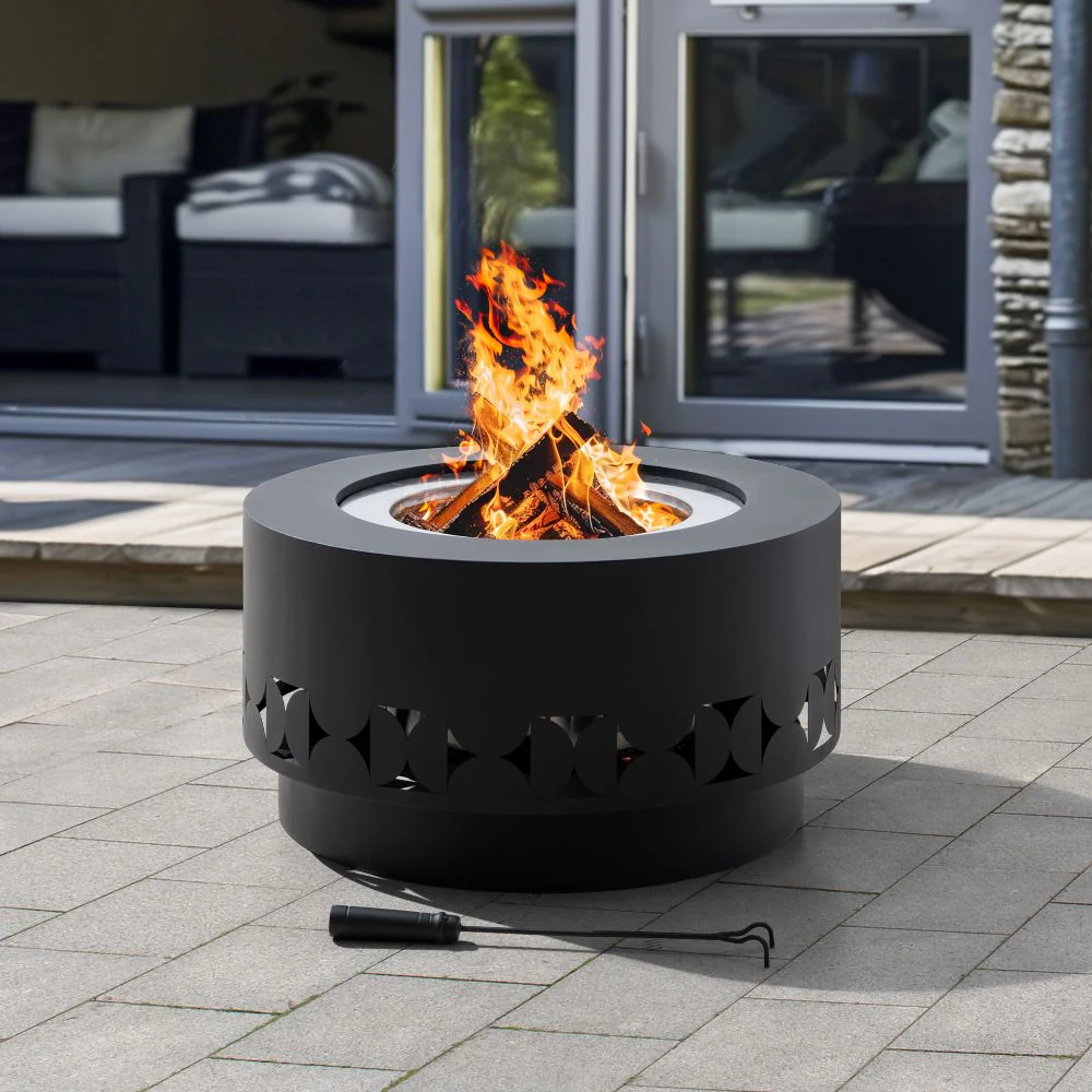 Vulcan Round Stainless Steel Smokeless Fire Pit 28"