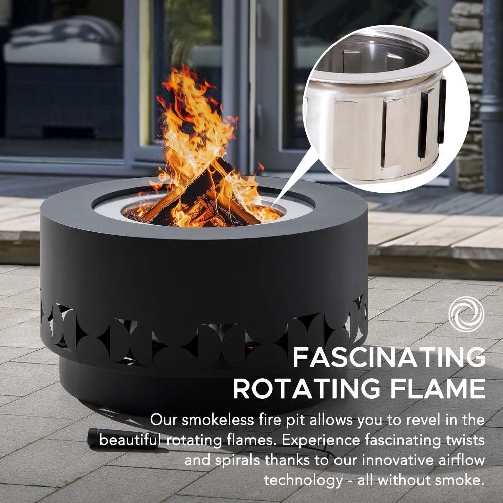 Vulcan Round Stainless Steel Smokeless Fire Pit 28" - Image 5