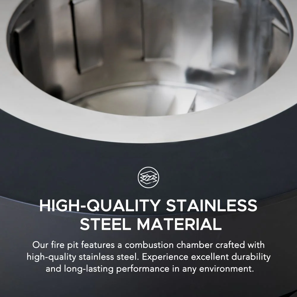 Vulcan Round Stainless Steel Smokeless Fire Pit 28" - Image 6