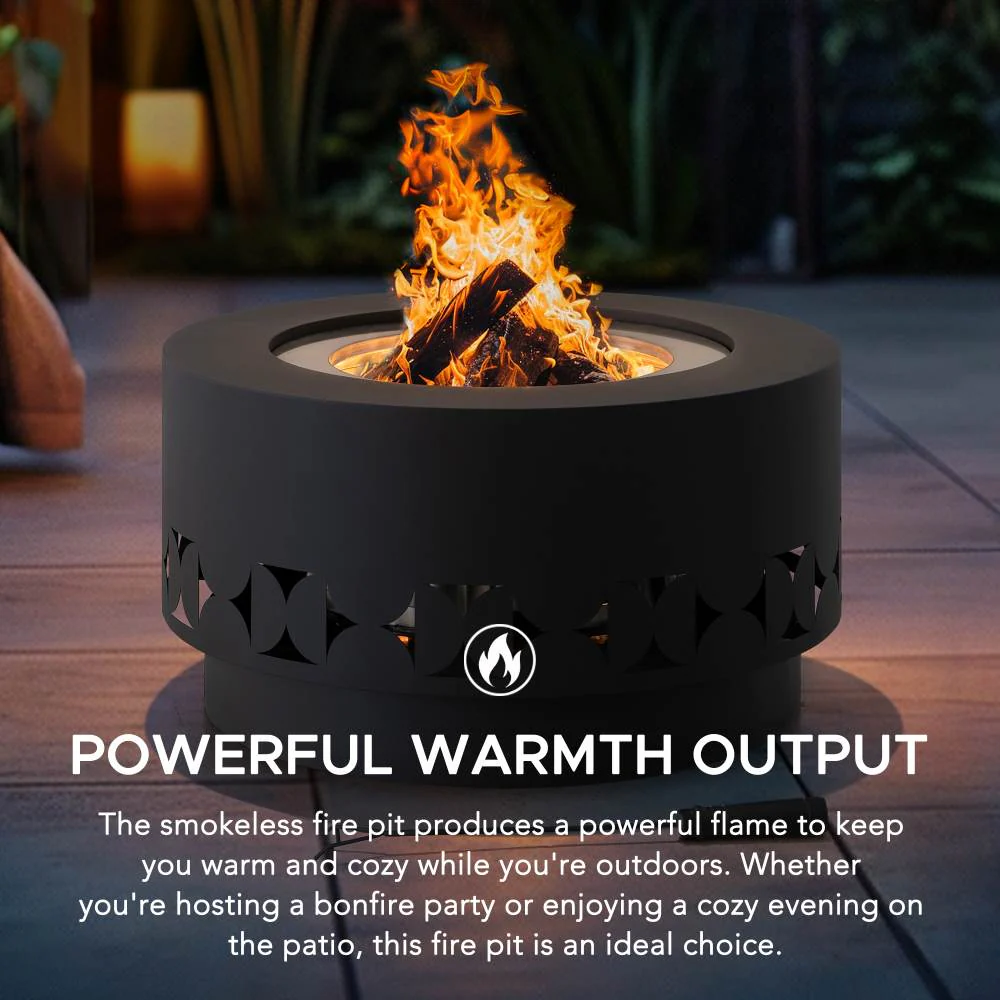 Vulcan Round Stainless Steel Smokeless Fire Pit 28" - Image 7