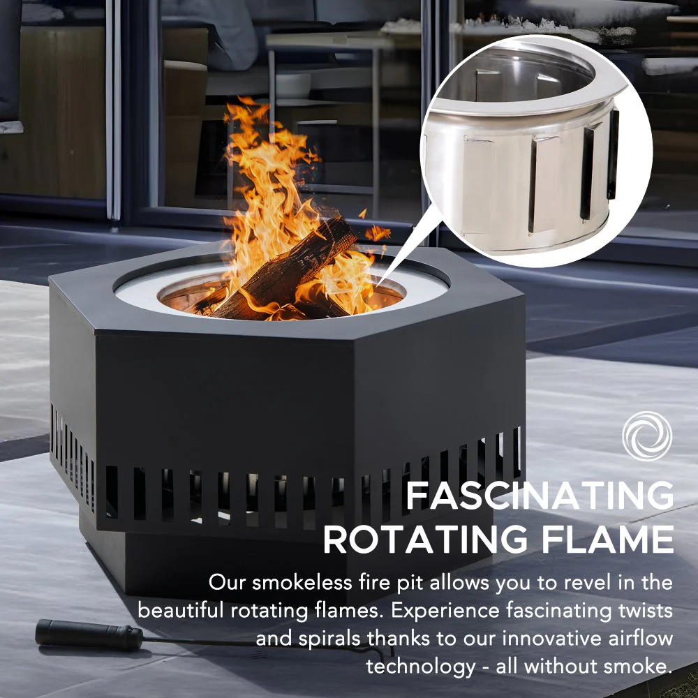 Vulcan Hexagon Smokeless Fire Pit 28" - Rectangular Pattern - Image 5