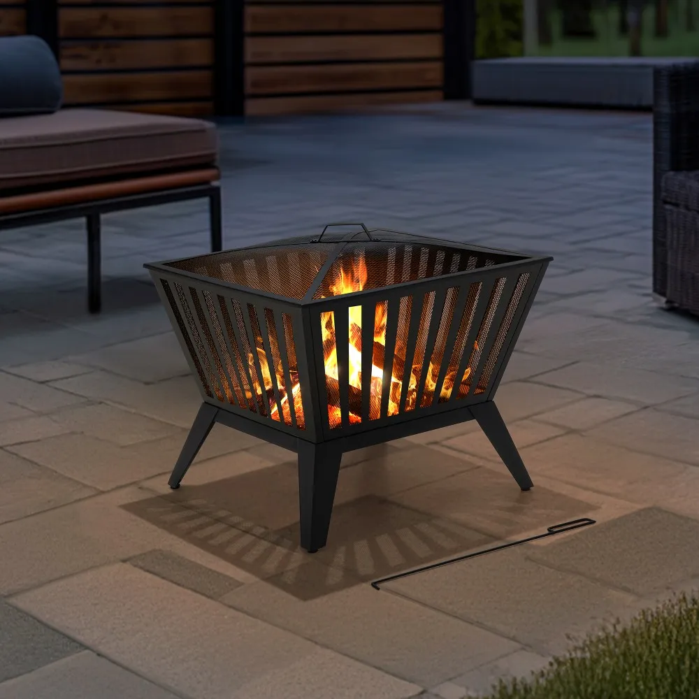 Forge Round Steel Wood Burning Fire Pit 28" - Image 2