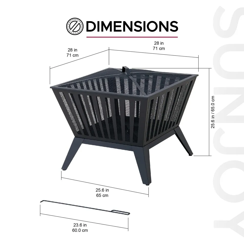 Forge Round Steel Wood Burning Fire Pit 28" - Image 3