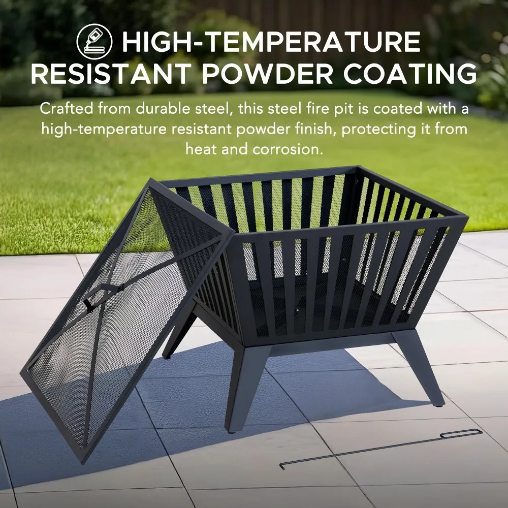 Forge Round Steel Wood Burning Fire Pit 28" - Image 4