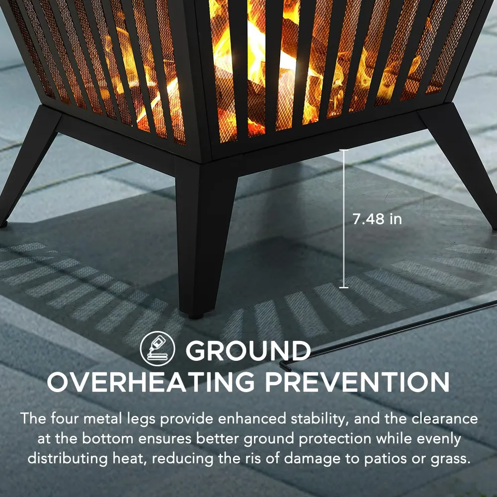 Forge Round Steel Wood Burning Fire Pit 28" - Image 7