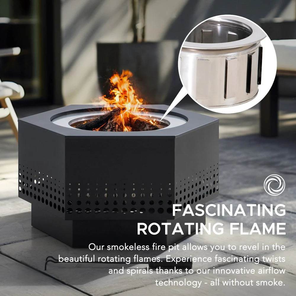 Vulcan Hexagon Smokeless Fire Pit 28" - Pixel Pattern - Image 5