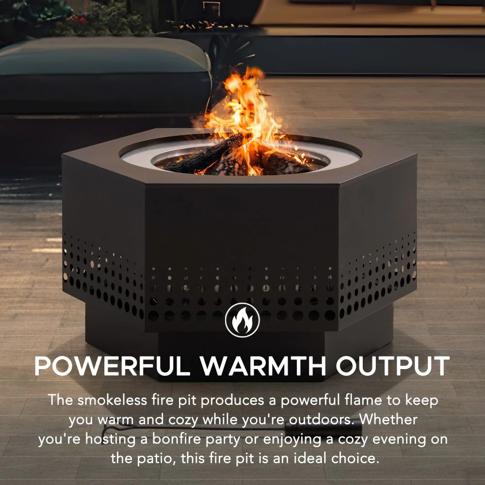 Vulcan Hexagon Smokeless Fire Pit 28" - Pixel Pattern - Image 7