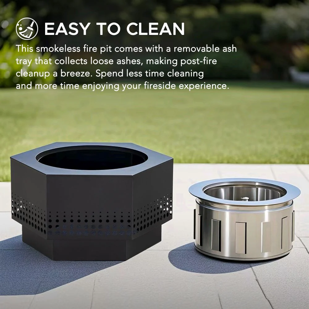 Vulcan Hexagon Smokeless Fire Pit 28" - Pixel Pattern - Image 8