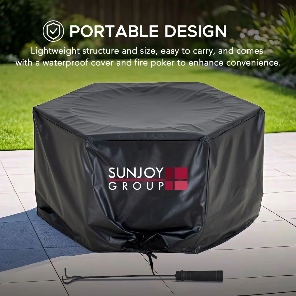 Vulcan Hexagon Smokeless Fire Pit 28" - Pixel Pattern - Image 9