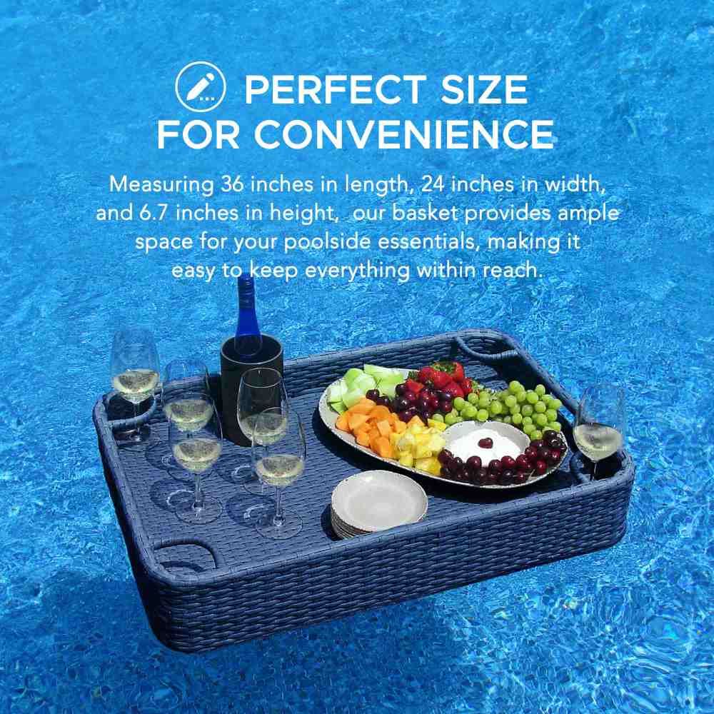 Aquasis Floating Pool Service Tray 36" x 24" - Deep Navy - Image 7