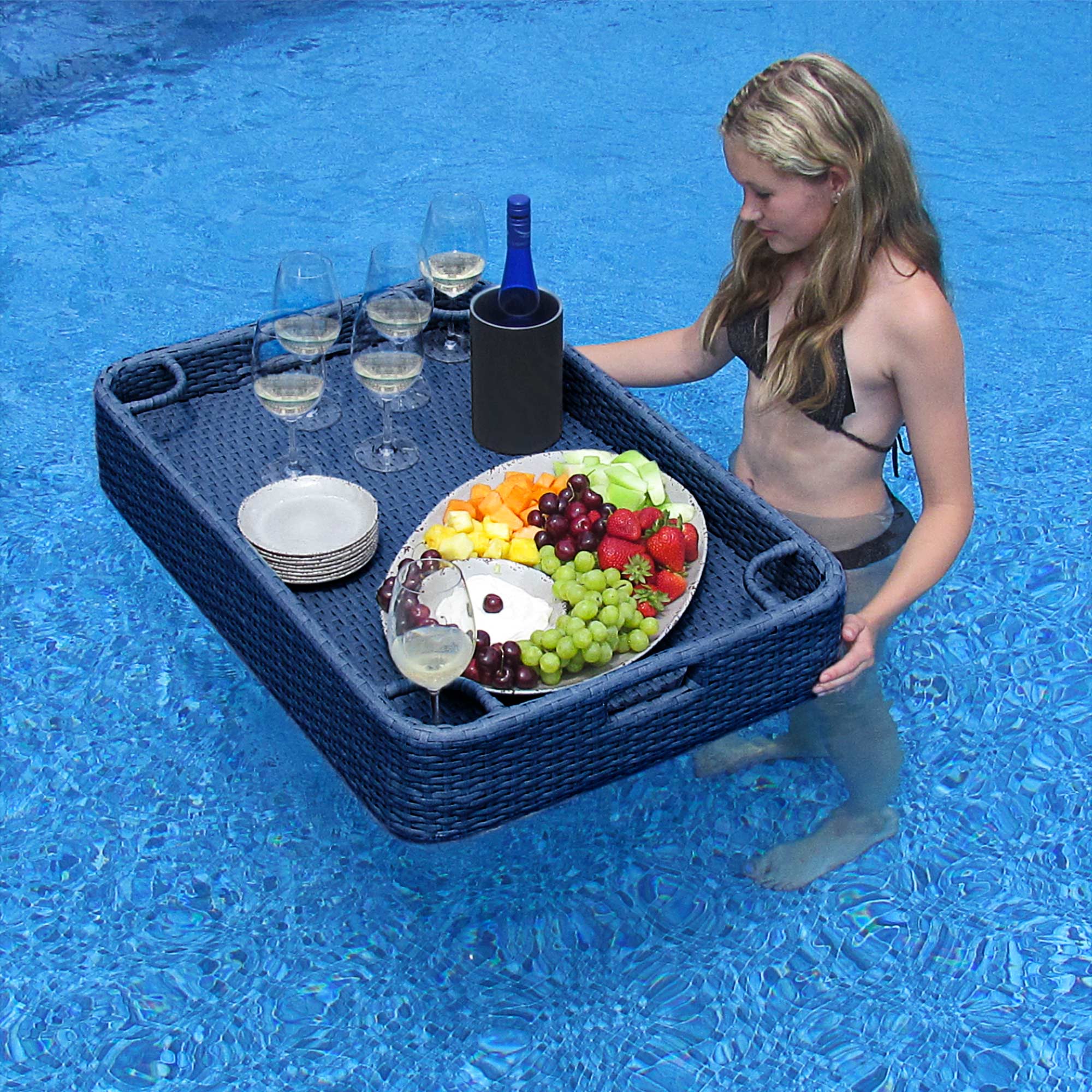 Aquasis Floating Pool Service Tray 36" x 24" - Deep Navy - Image 9