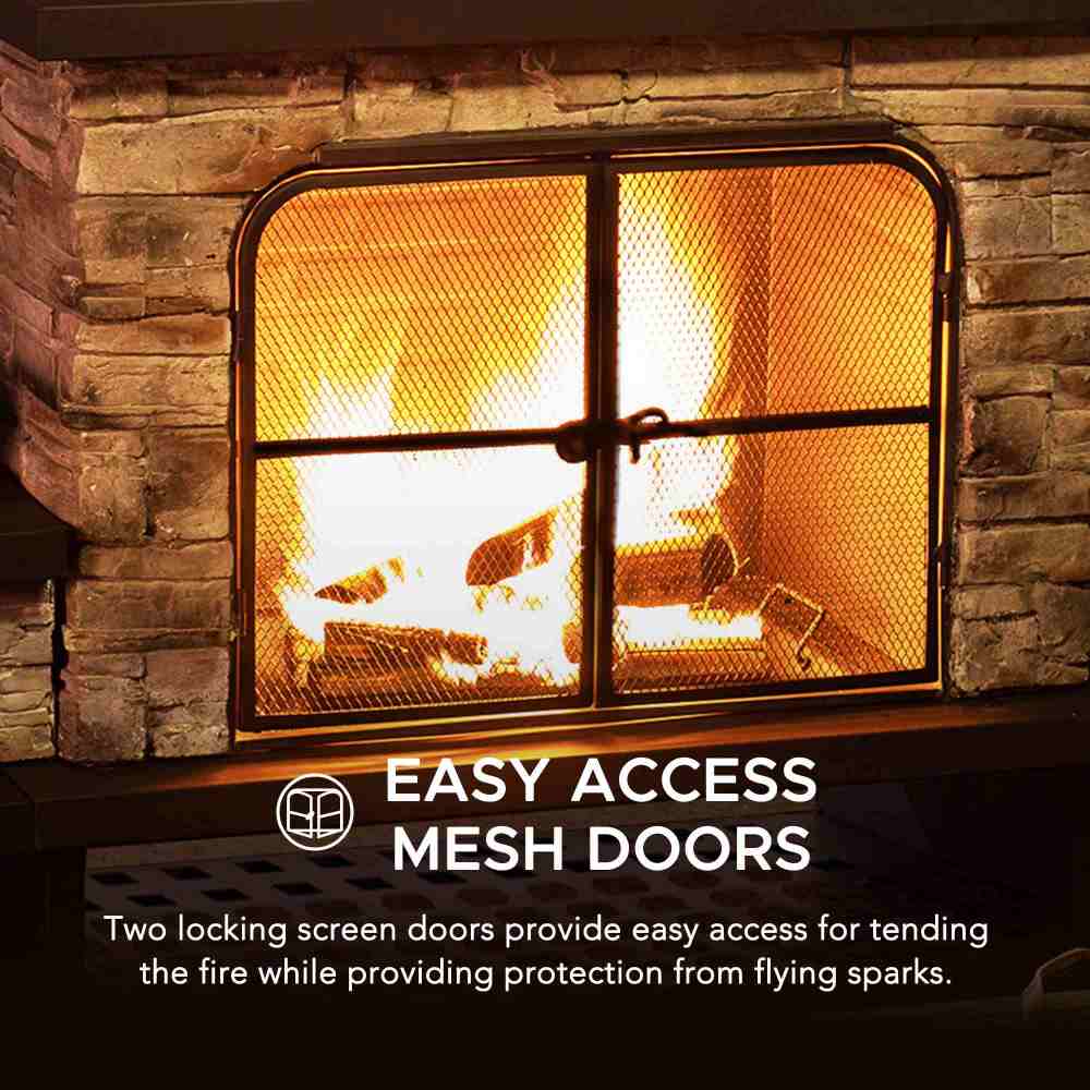 Canyon Stone Wood Burning Fireplace 48" - Black - Image 8