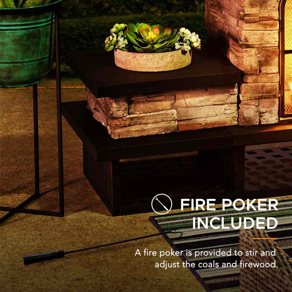 Canyon Stone Wood Burning Fireplace 48" - Black - Image 9