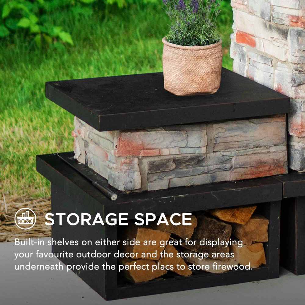 Canyon Stone Wood Burning Fireplace 48" - Antique Copper - Image 7
