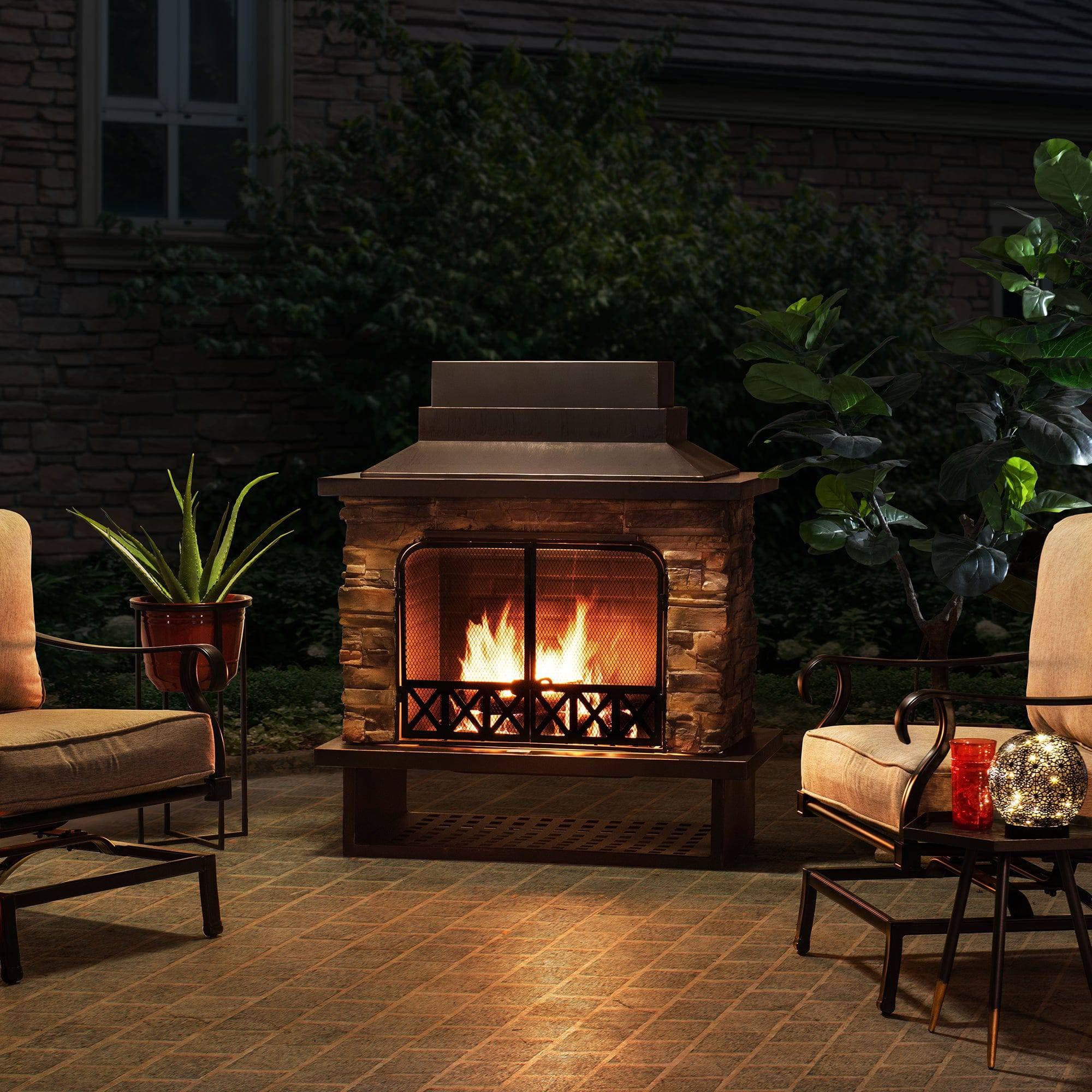Canyon Stone Wood Burning Fireplace 48" - Matte Black Steel - Image 11