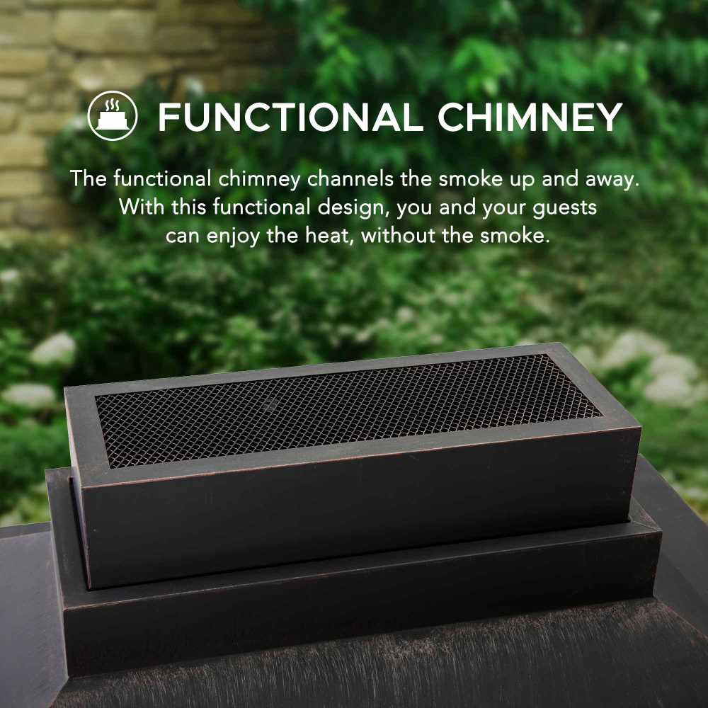 Canyon Stone Wood Burning Fireplace 48" - Matte Black Steel - Image 4