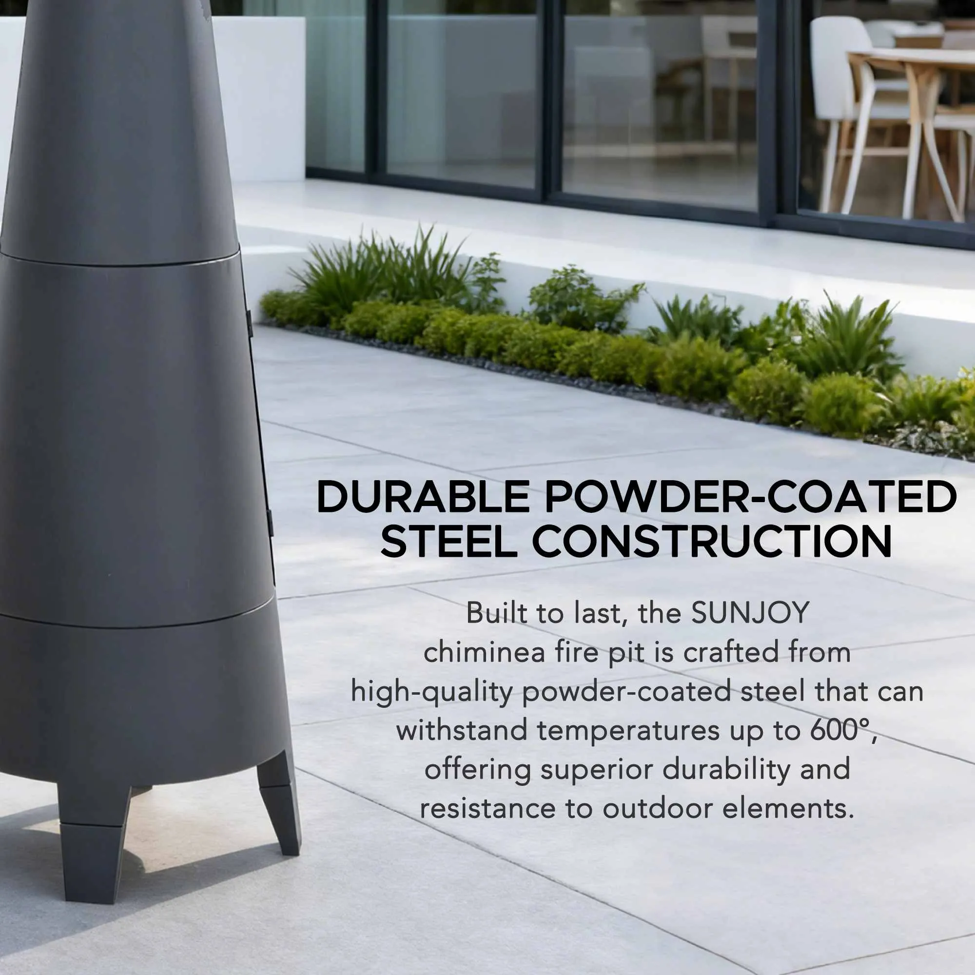 Alpine 2-in-1 Chiminea Fire Pit & Grill 57" - Gray - Image 5