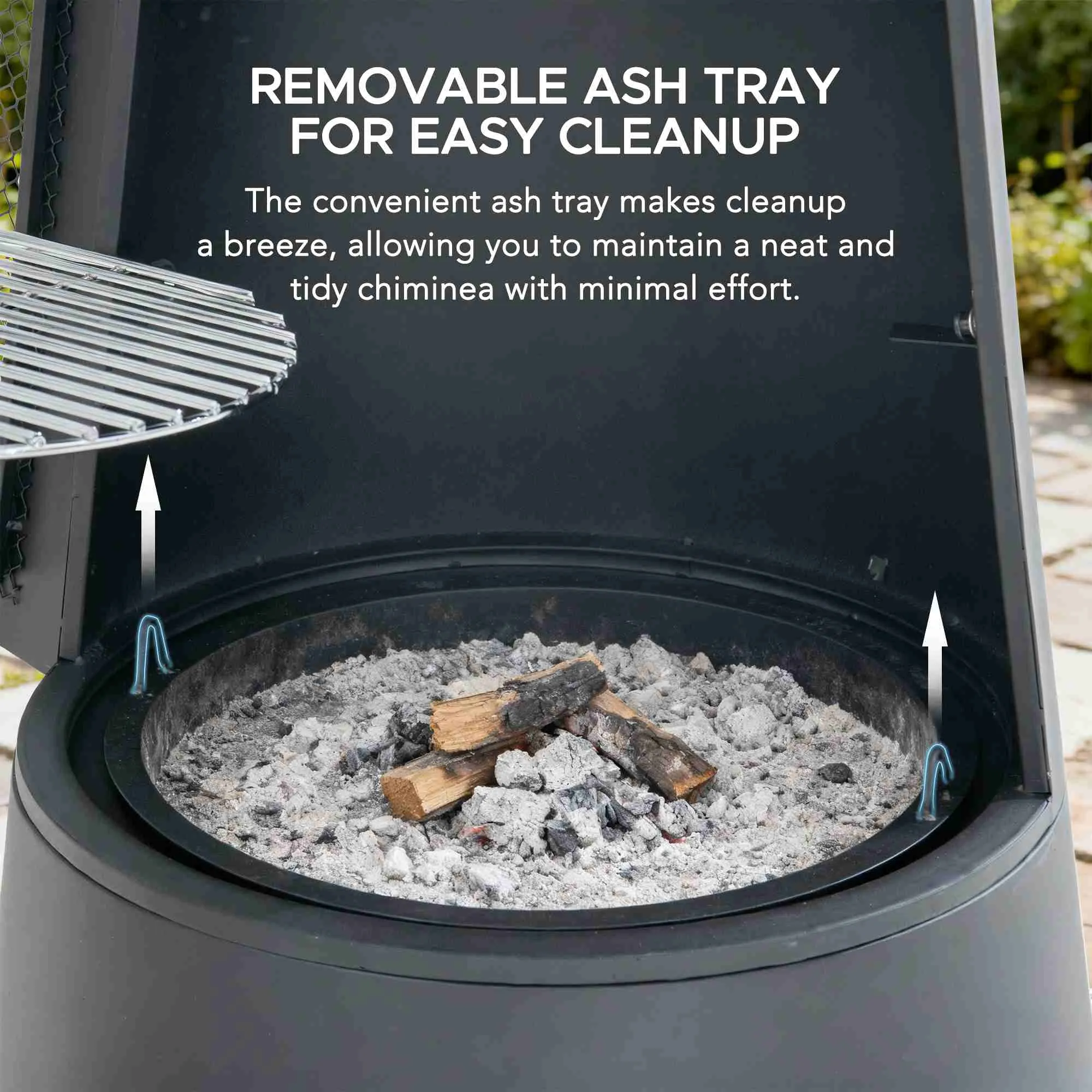 Alpine 2-in-1 Chiminea Fire Pit & Grill 57" - Gray - Image 8