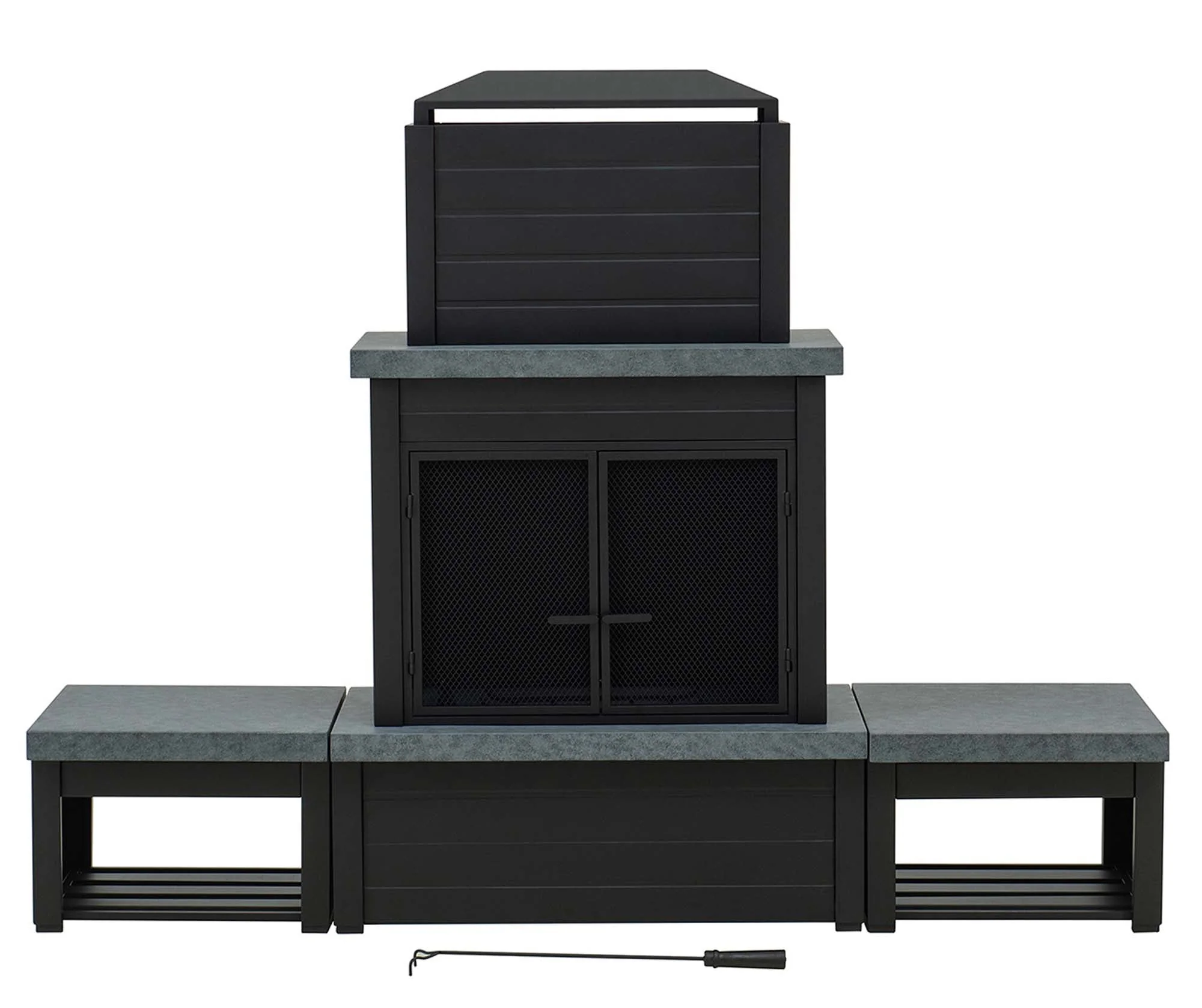 Nordic Modern Wood Burning Fireplace 58" - Onyx Black - Image 10
