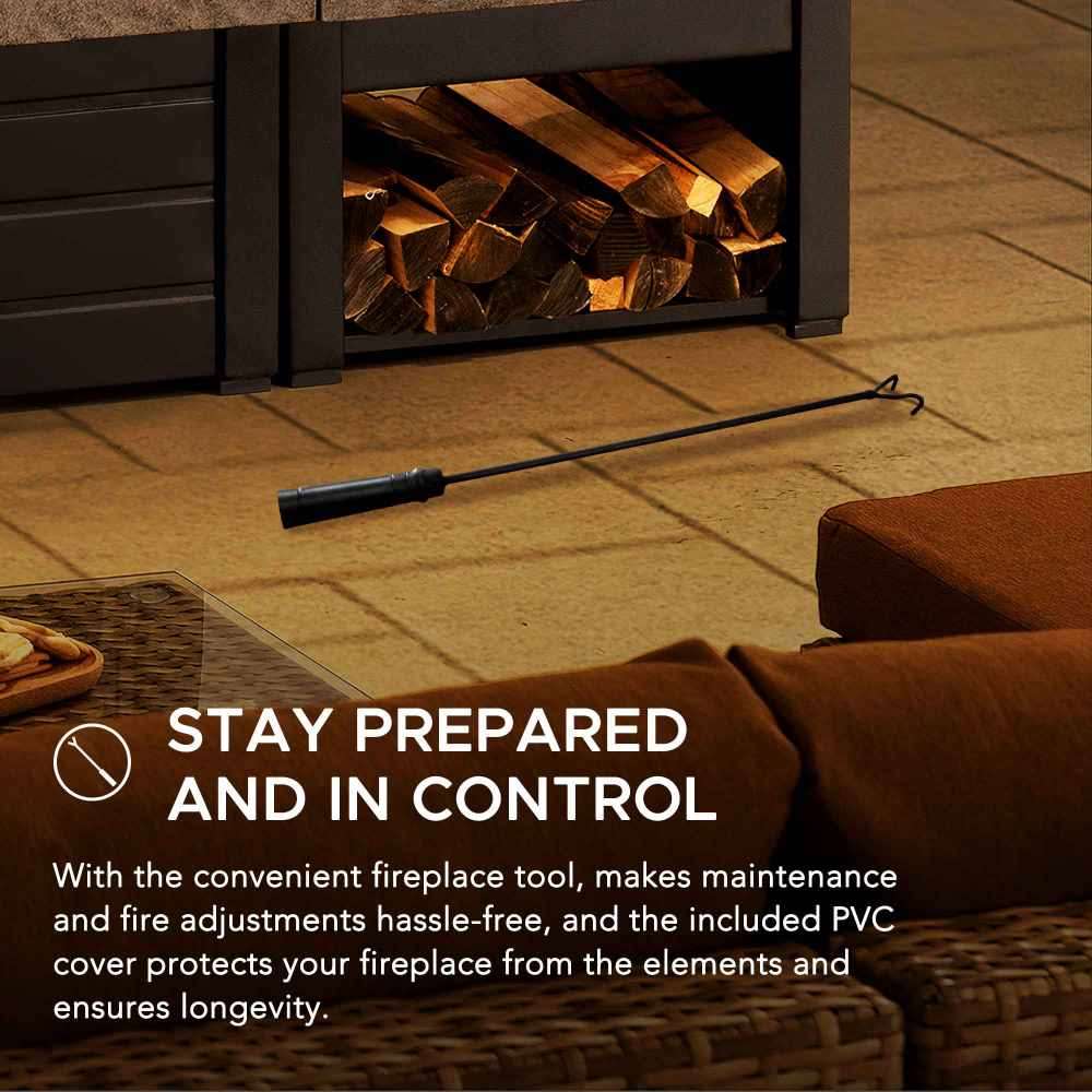 Nordic Modern Wood Burning Fireplace 58" - Onyx Black - Image 8