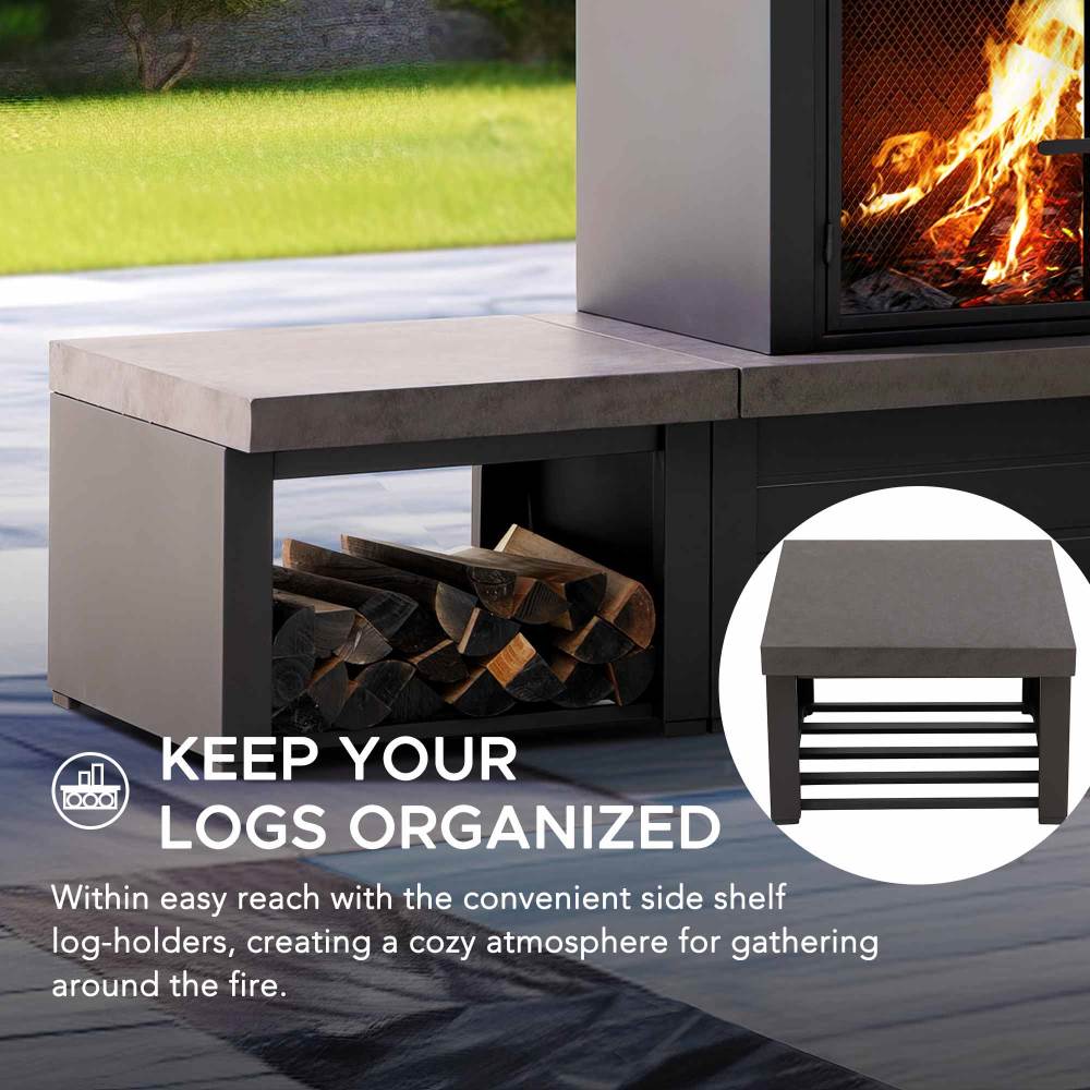 Nordic Modern Wood Burning Fireplace 58" - Brown - Image 6