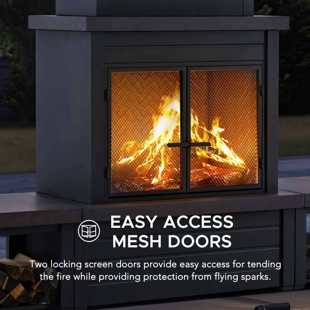 Nordic Modern Wood Burning Fireplace 58" - Brown - Image 7