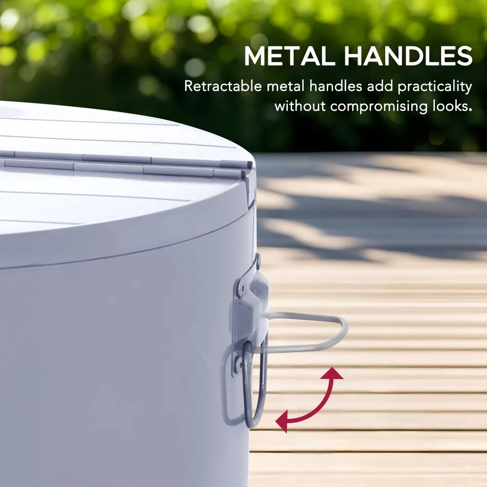 Oasis Rolling Patio Ice Chest Cart 60 Qt - Alabaster White - Image 9