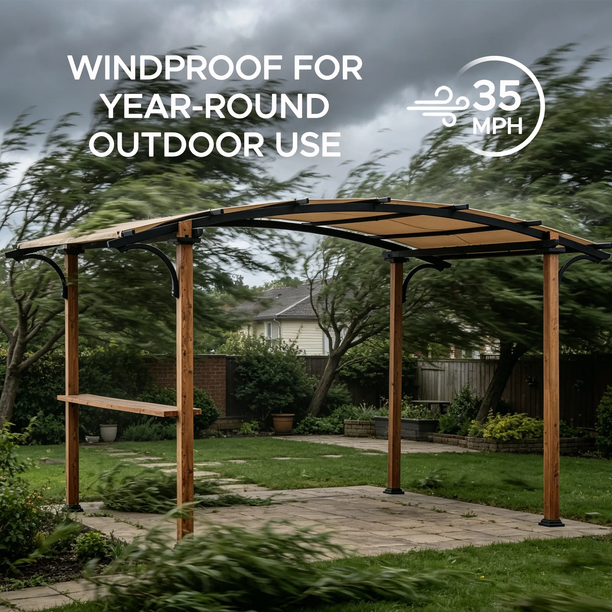 Arcadia Arched Canopy Pergola, 9x13 - Image 11