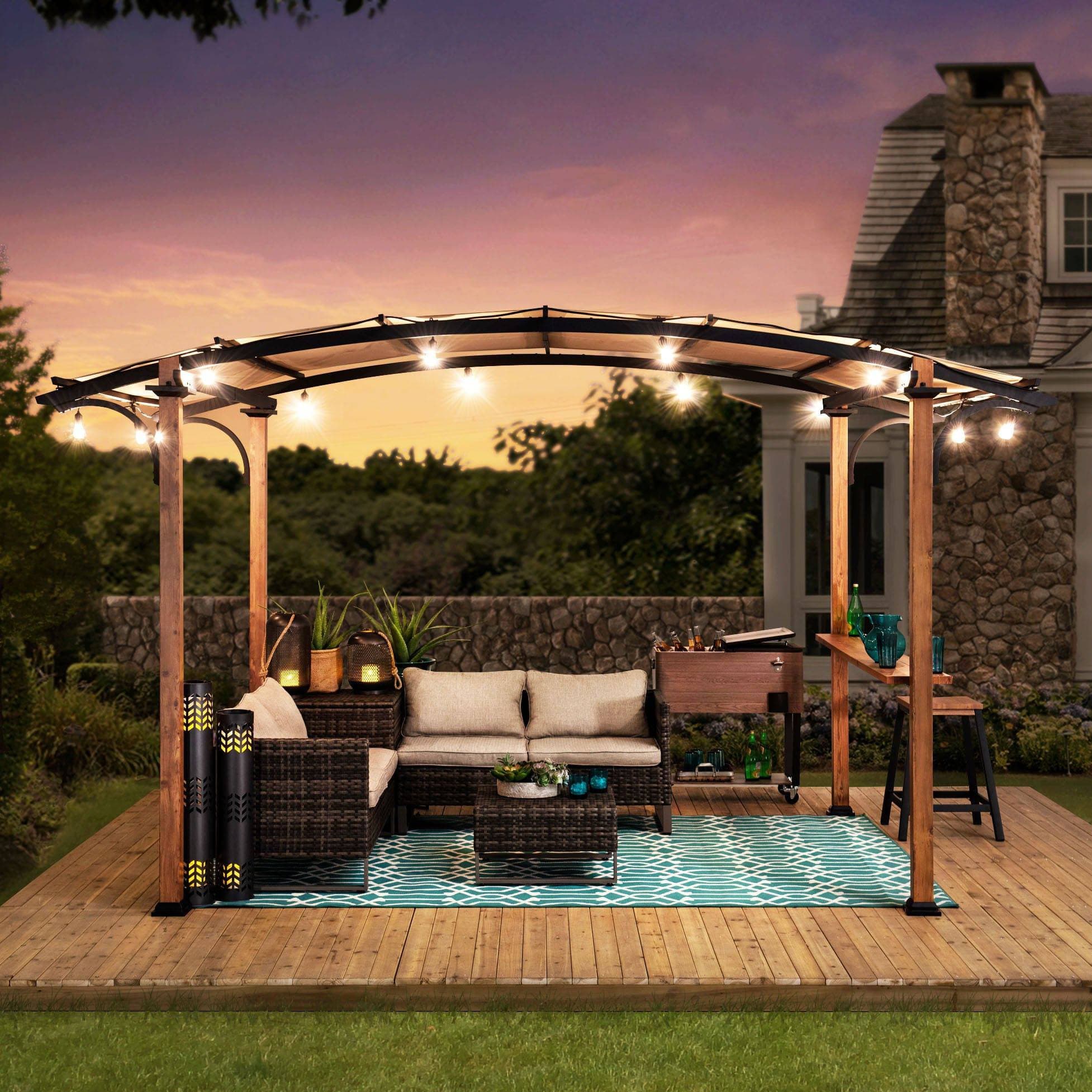 Arcadia Arched Canopy Pergola, 9x13 - Image 12