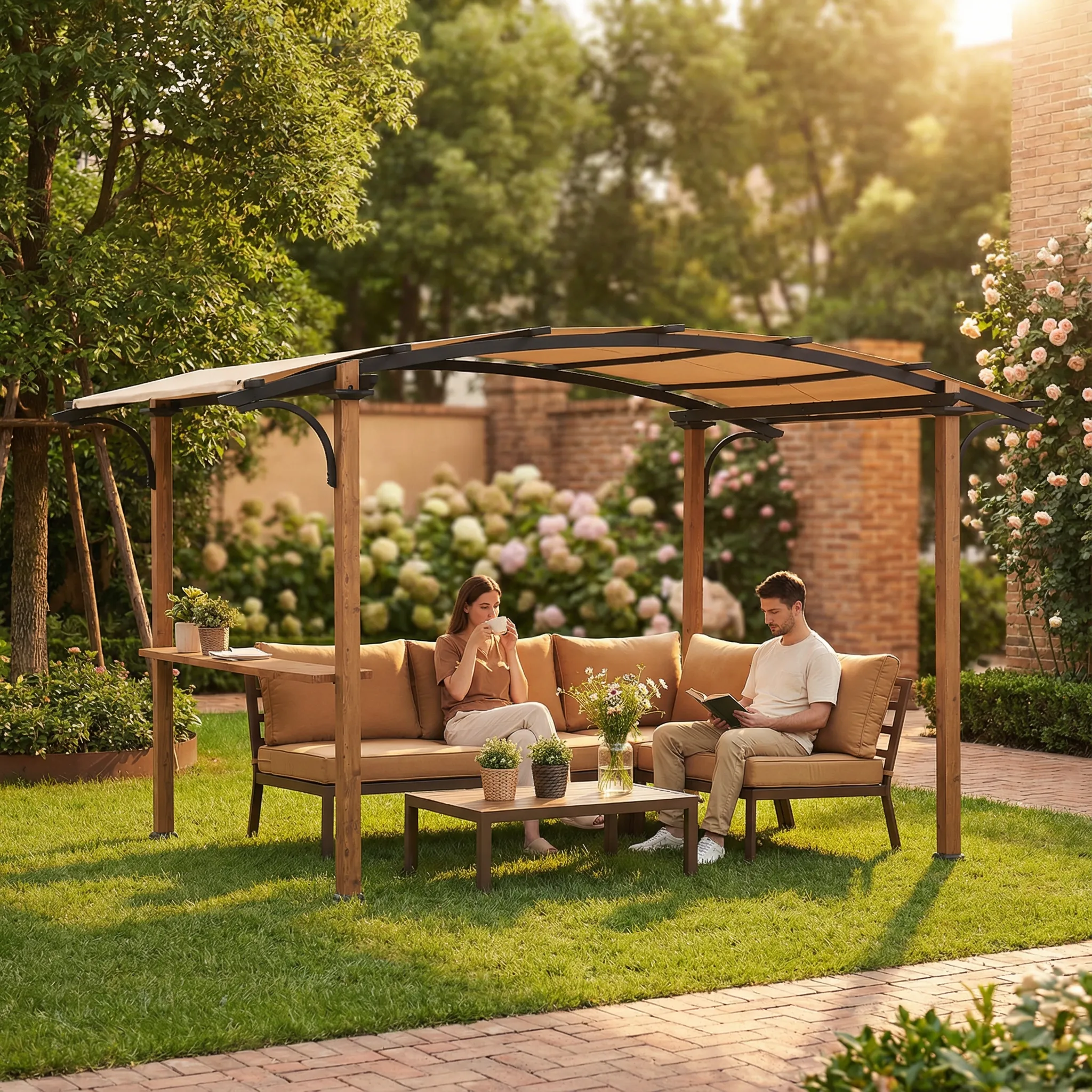 Arcadia Arched Canopy Pergola, 9x13 - Image 15