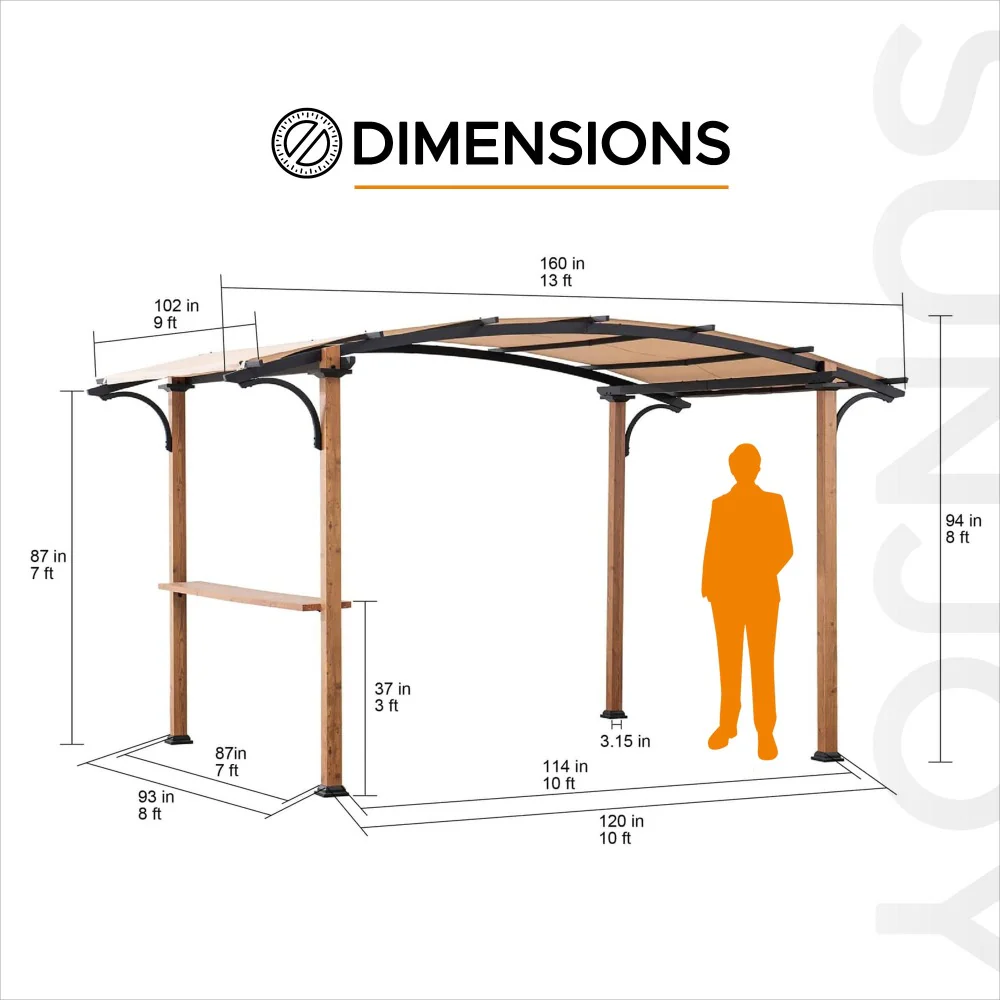 Arcadia Arched Canopy Pergola, 9x13 - Image 3