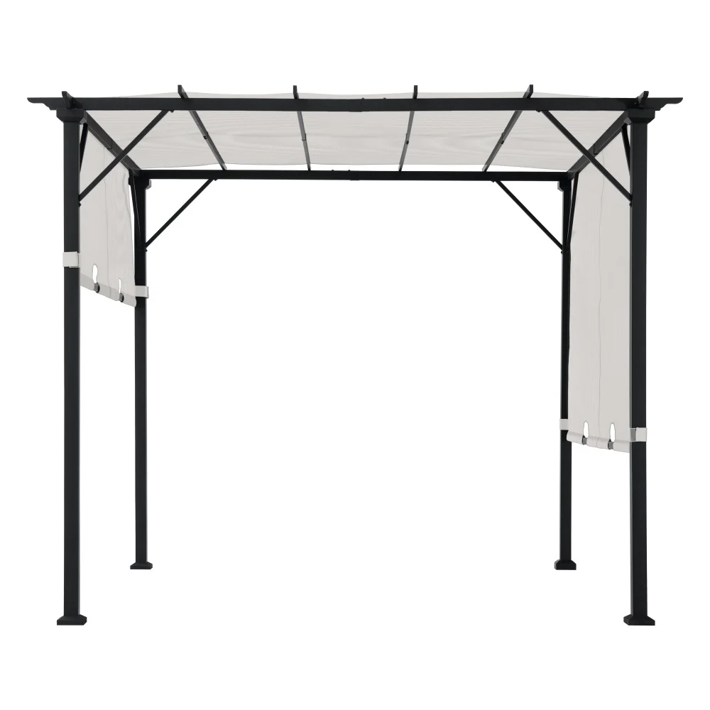 Palladio Adjustable Canopy Metal Pergola 9' x 9' - White - Image 11