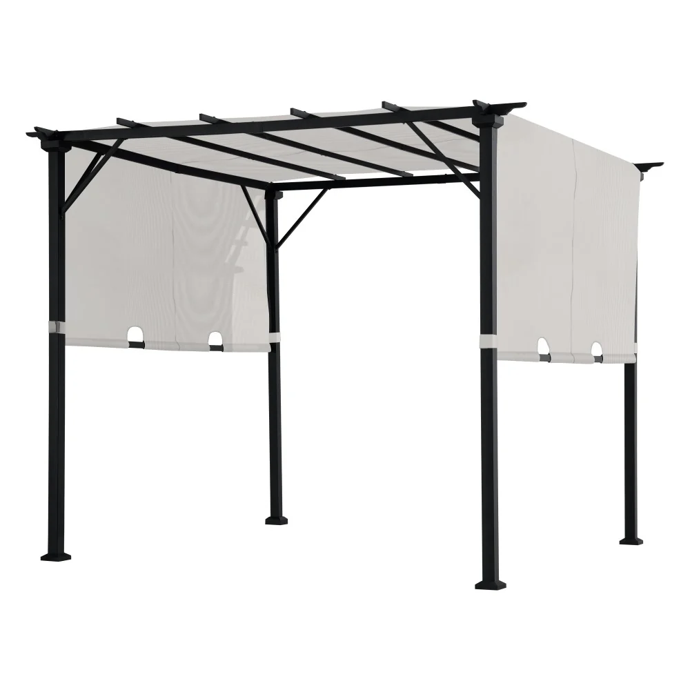 Palladio Adjustable Canopy Metal Pergola 9' x 9' - White - Image 12