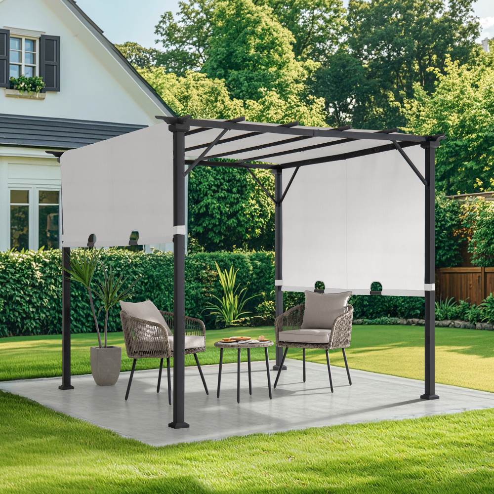 Palladio Adjustable Canopy Metal Pergola 9' x 9' - White - Image 2