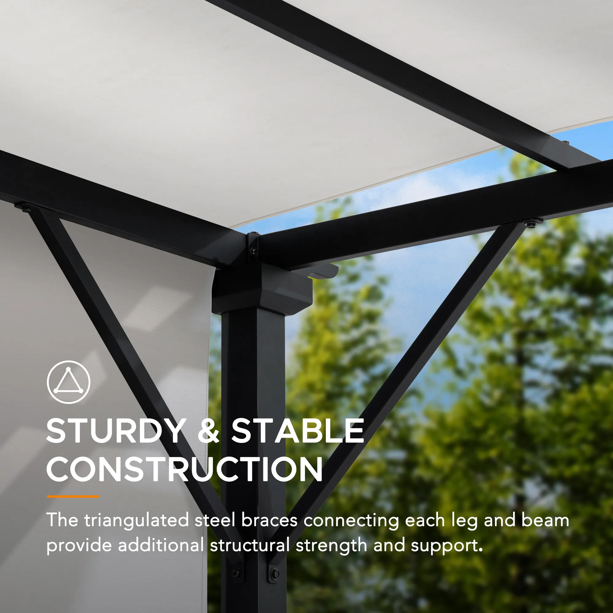 Palladio Adjustable Canopy Metal Pergola 9' x 9' - White - Image 6