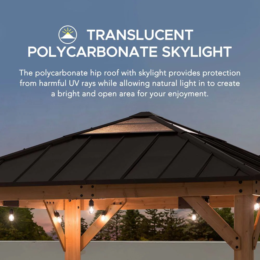 Antrim Skylight Cedar Gazebo, 9x9 - Image 4