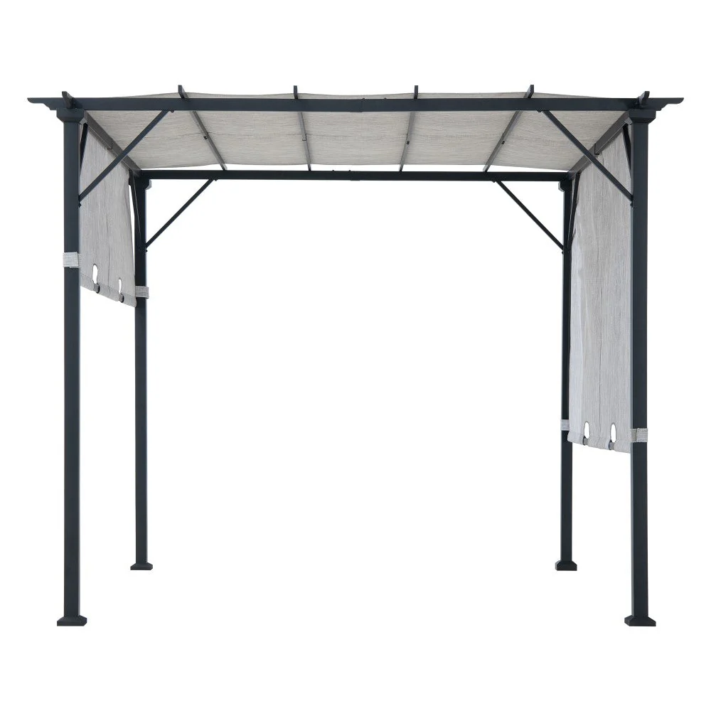 Palladio Adjustable Canopy Metal Pergola 9' x 9' - Gray - Image 10