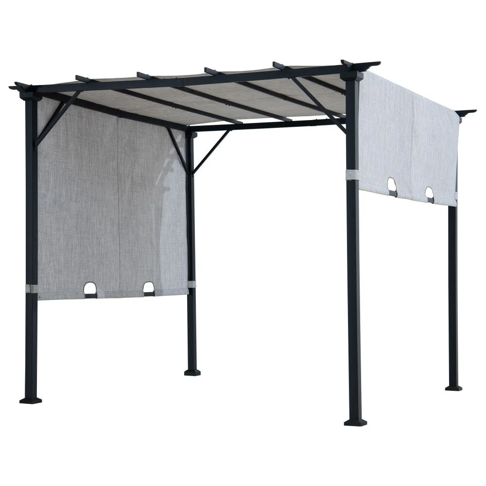 Palladio Adjustable Canopy Metal Pergola 9' x 9' - Gray - Image 11