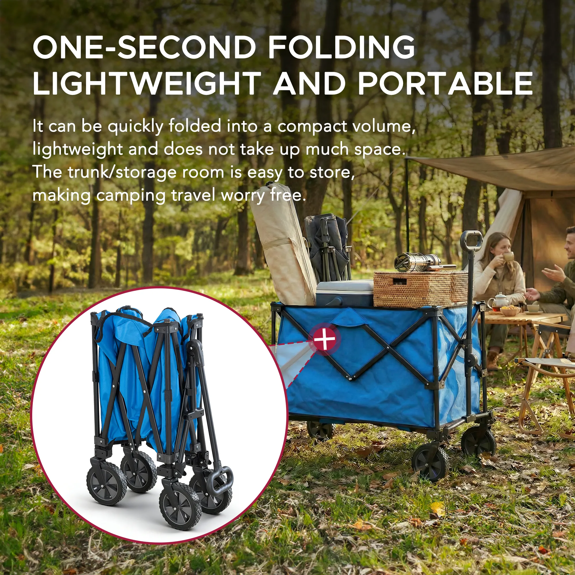 Rover Heavy-Duty Collapsible Folding Utility Wagon 255L - All-Terrain Black - Image 4