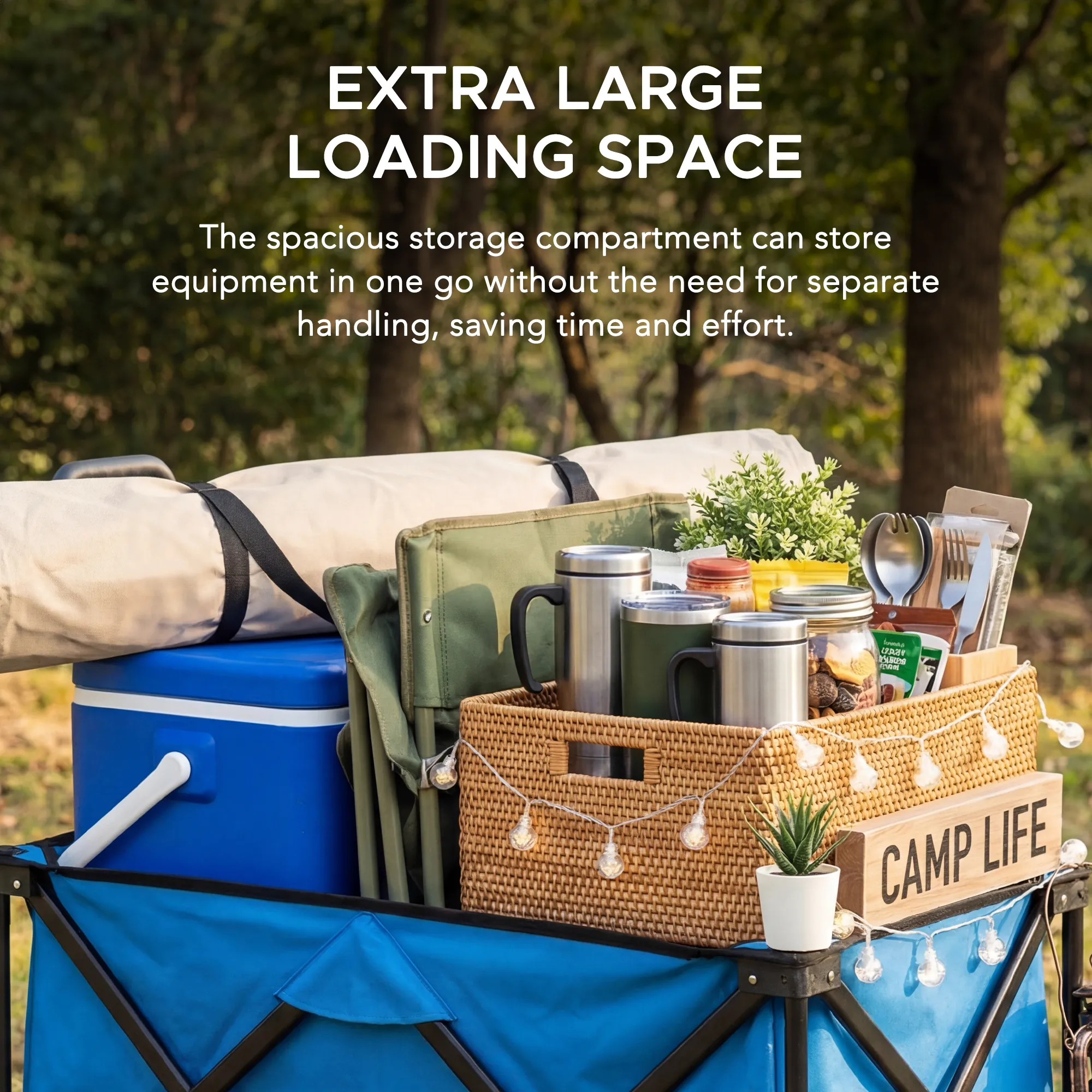 Rover Heavy-Duty Collapsible Folding Utility Wagon 255L - All-Terrain Black - Image 5